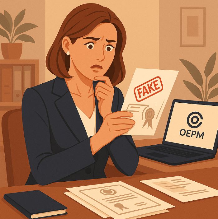 Advertencia sobre estafas que suplantan la identidad de la OEPM en registros de marcas y modelos