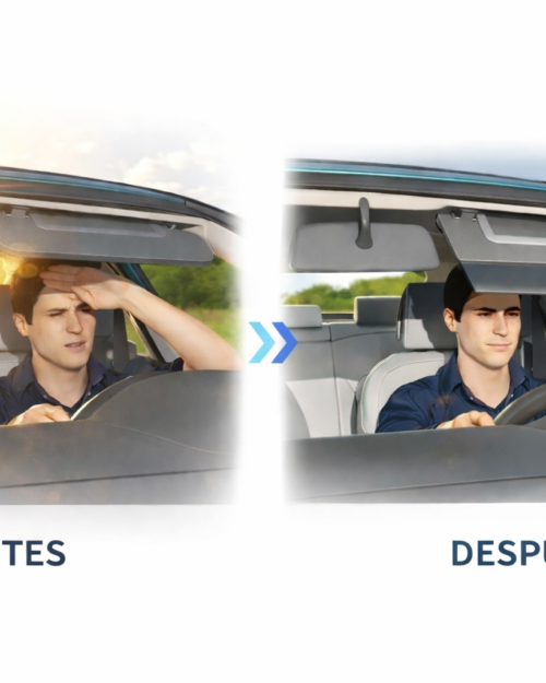 Extensor para visera parasol de coche bloqueando el sol en los ojos del conductor