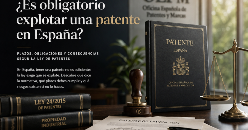 Obligación de explotar una patente en España según la Ley de Patentes