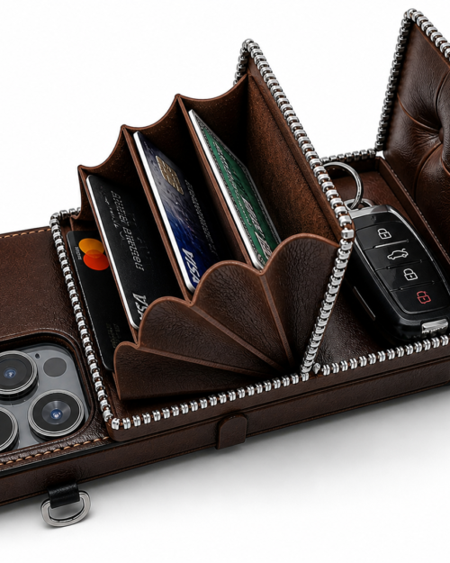 cartera inteligente con soporte movil y protección rfid