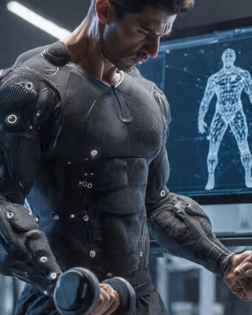 tecnologia wearable para analisis y correccion del movimiento en tiempo real traje sensorizada capturando movimiento corporal en entrenamiento con sensores inerciales